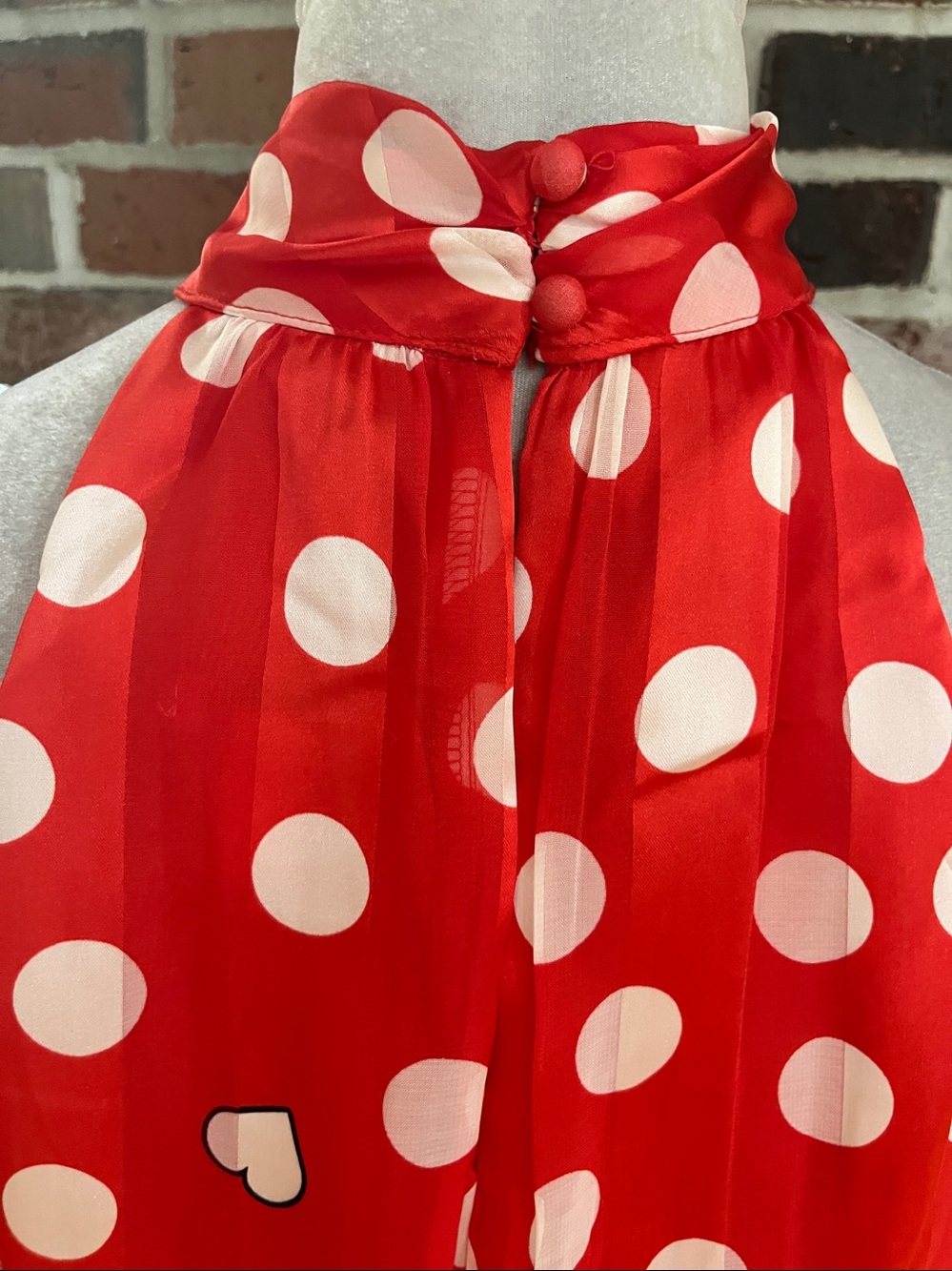 LONDON TIMES Red and White Polka Dot Sleeveless Satin Ruffled Hem Dress 16 NWT - Picture 10 of 12